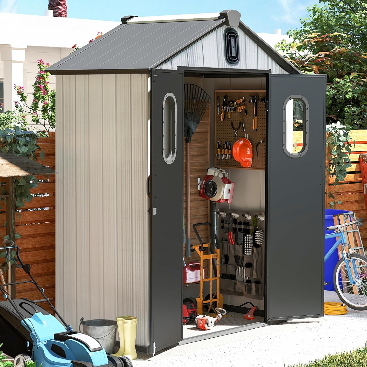 Gardening Tool - 5x3 FT Resin Storage Shed All