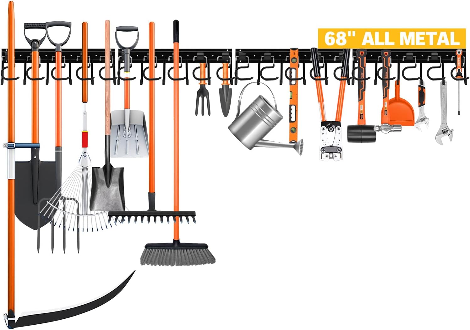 Gardening Tools Organizer - 68'' All Metal Adjustable Garden Tool