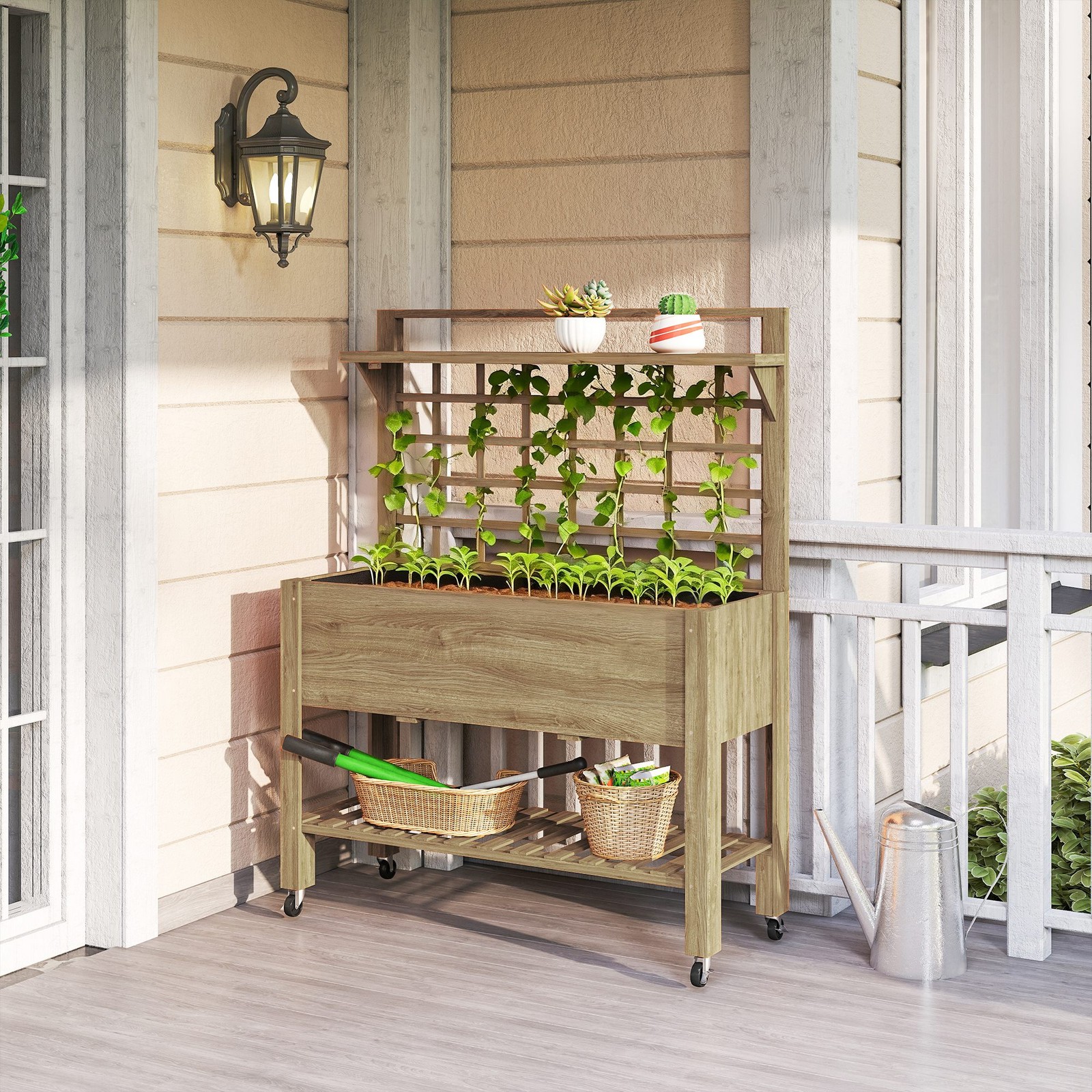 Grow Bags - Outdoor Wooden Elevated Growing Plant Bed