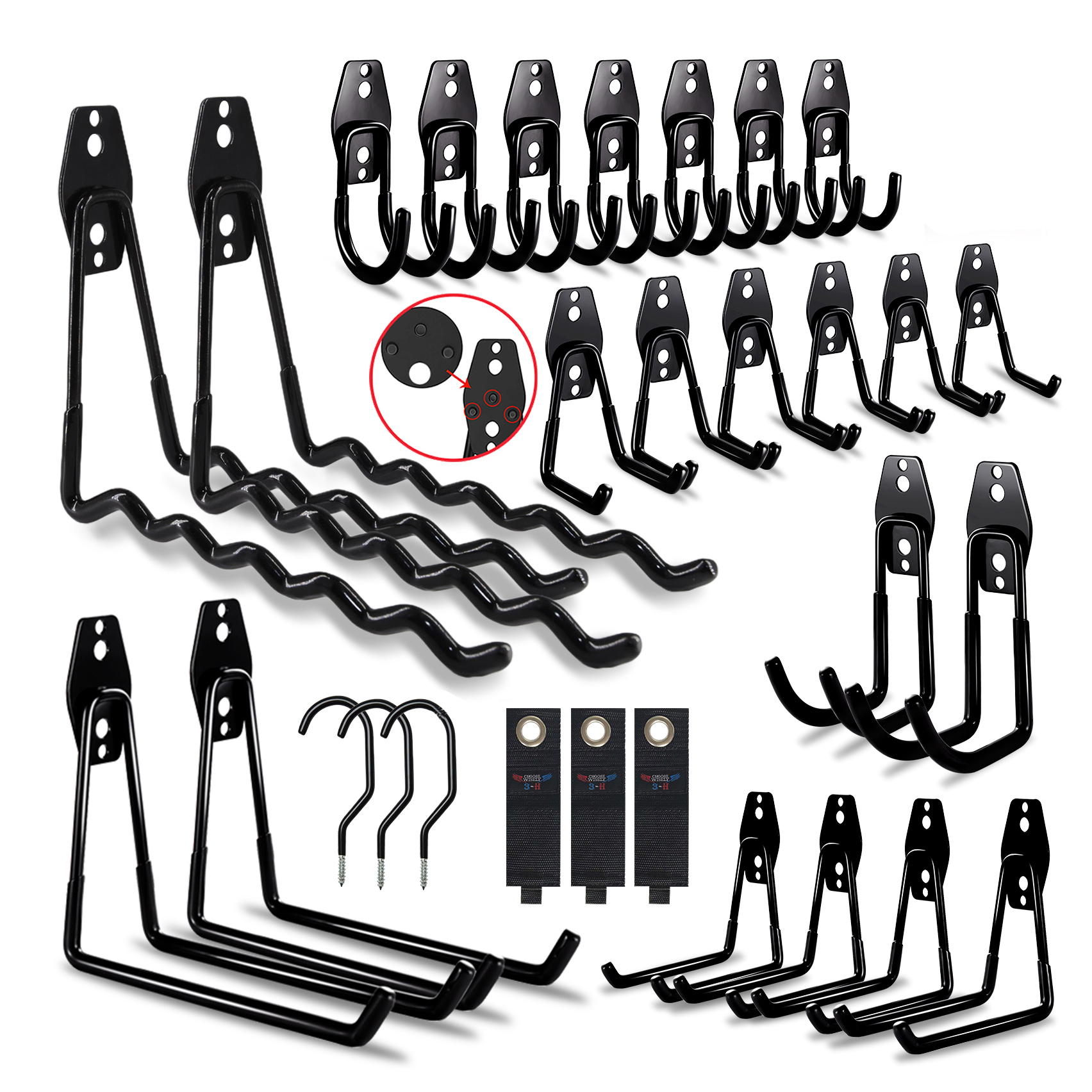 Gardening Tools Organizer - Heavy Duty Metal Hook Garage Organizer