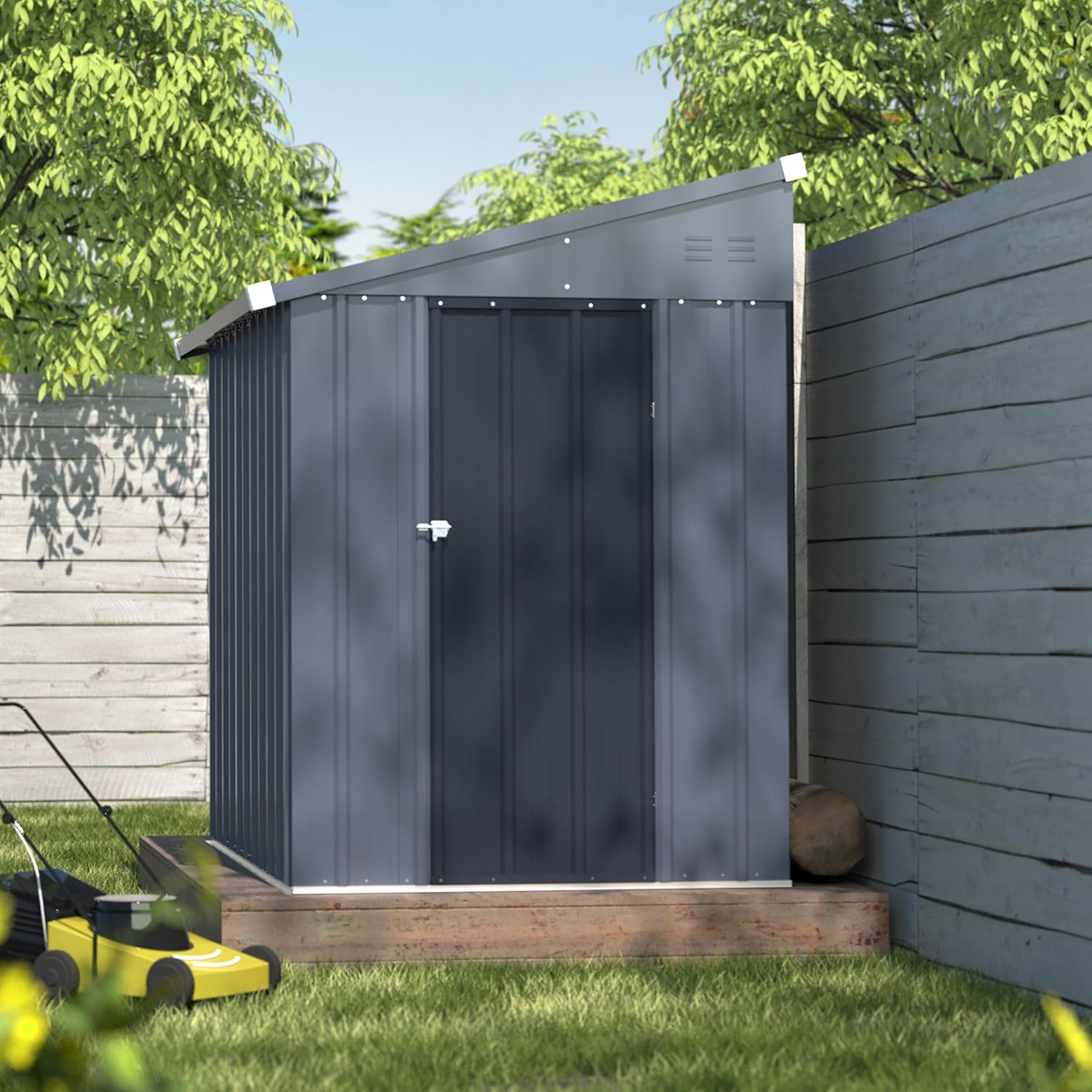 Gardening Tool - 4x6FT Metal Outdoor Storage Shed Tool