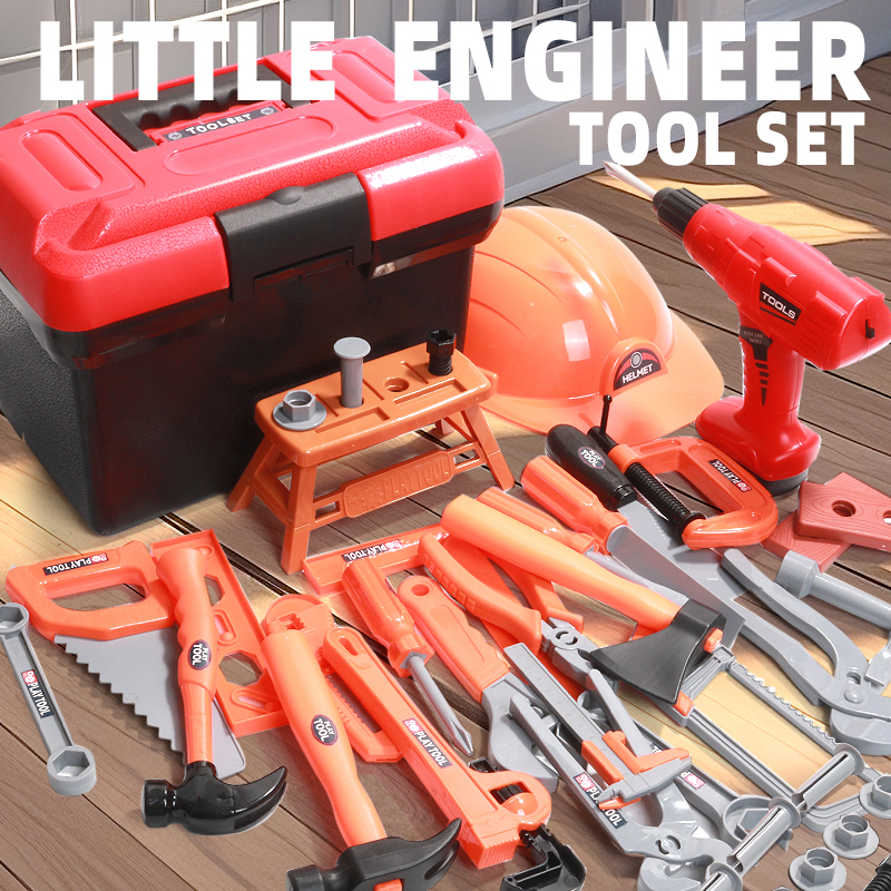 Gardening Tools Kids Set - Children's Engineering Kit with Realistic Screws/Nuts/