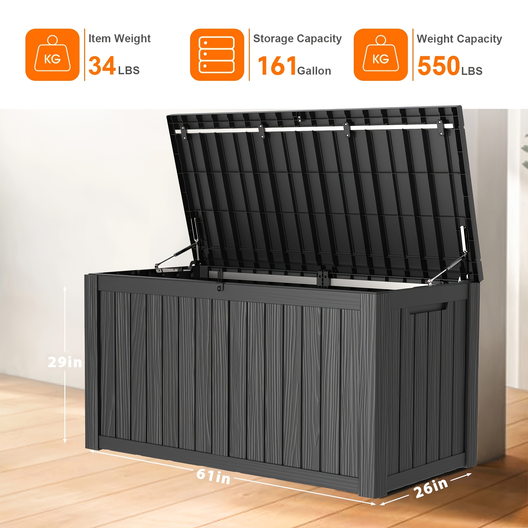 Gardening Tools And Uses - 161 Gallon Deck Box, Indoor And