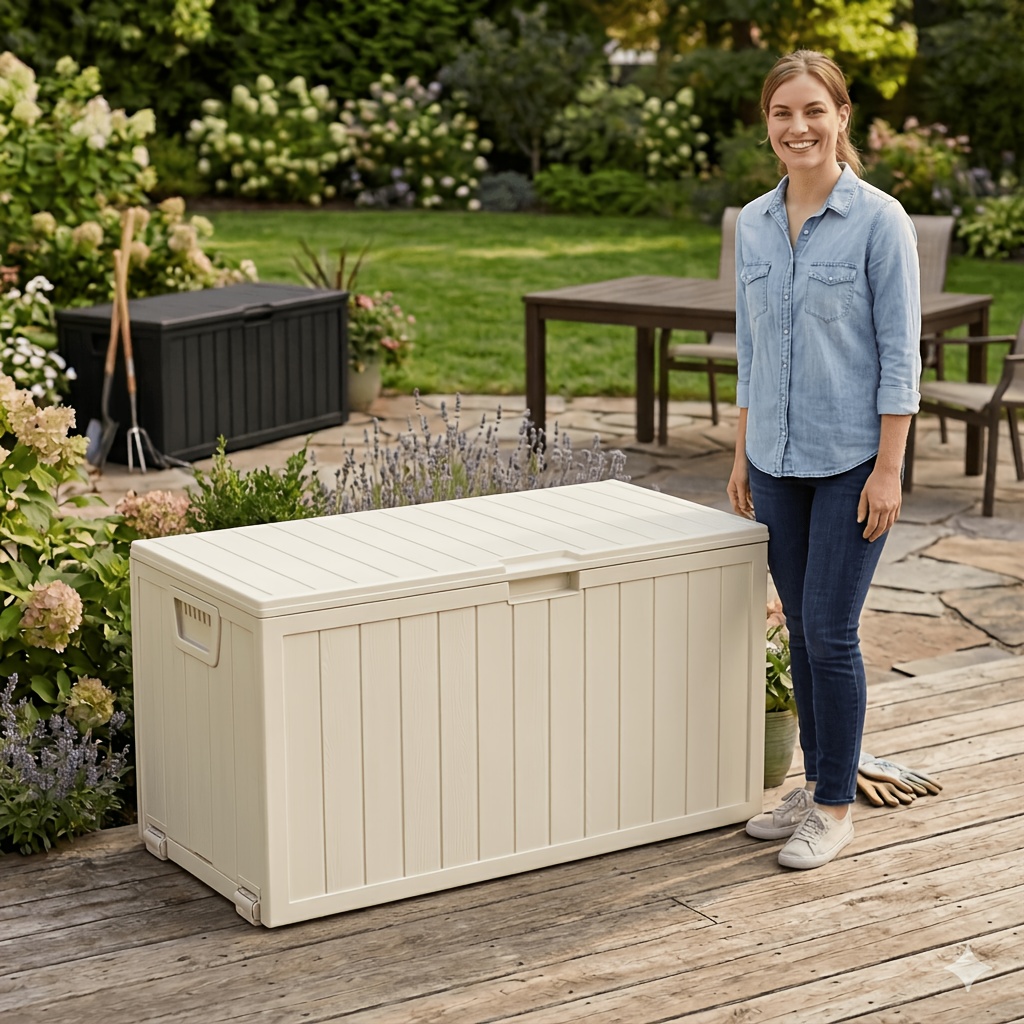 Gardening Tools And Uses - 75/35 Gallon Outdoor Storage Box Waterproof