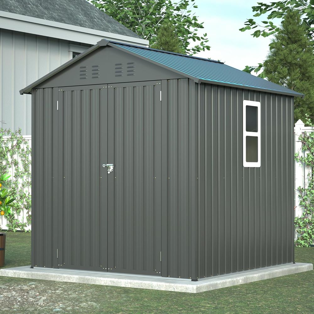 Gardening Tool - 6x6 Metal Outdoor Storage Shed -