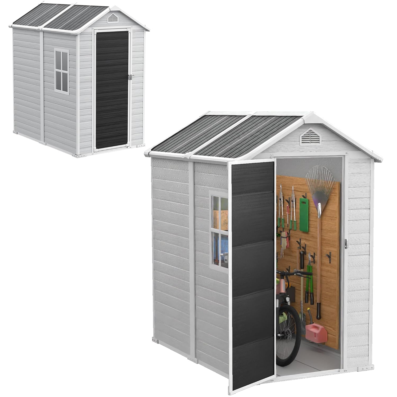 Gardening Tool - 4x6 FT Plastic Storage Shed Waterproof