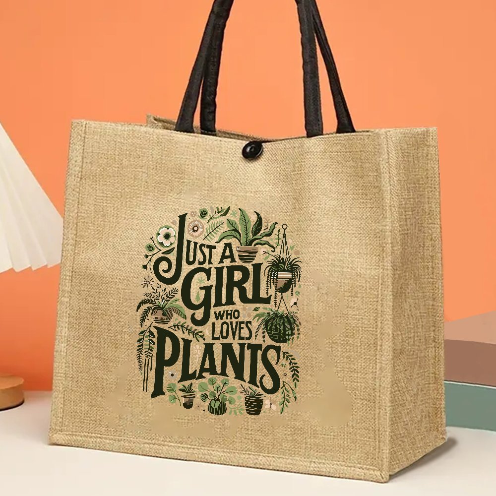 Outdoor Planting Bag - Jute Tote Bag for Plant Lovers