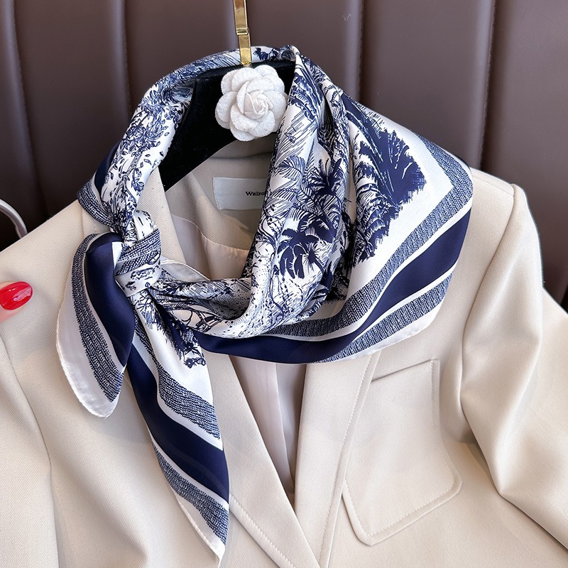 Outdoor Planting Bag - 1pcs 68cm Plant-printed Scarf Women Simulated