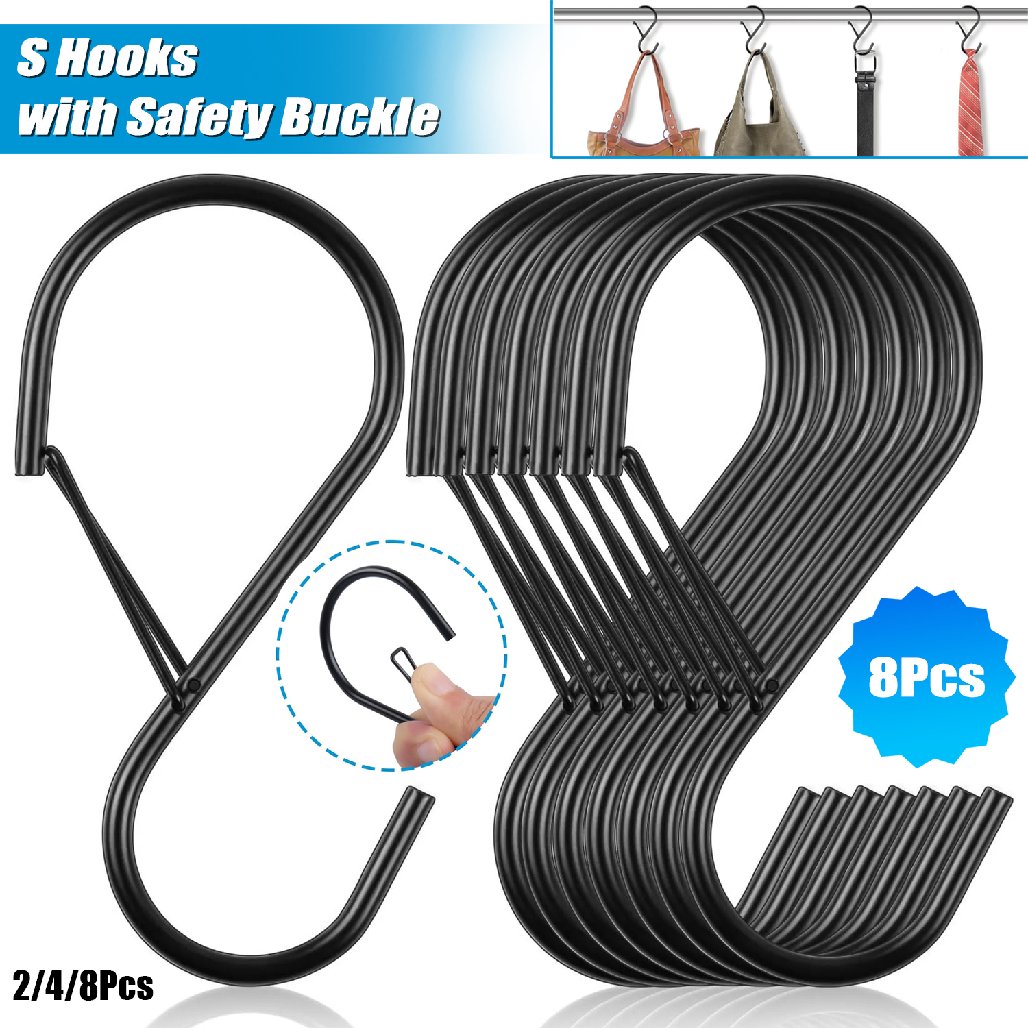 Outdoor Planting Bag - 2/4/8Pcs 4Inch S Hooks for Hanging