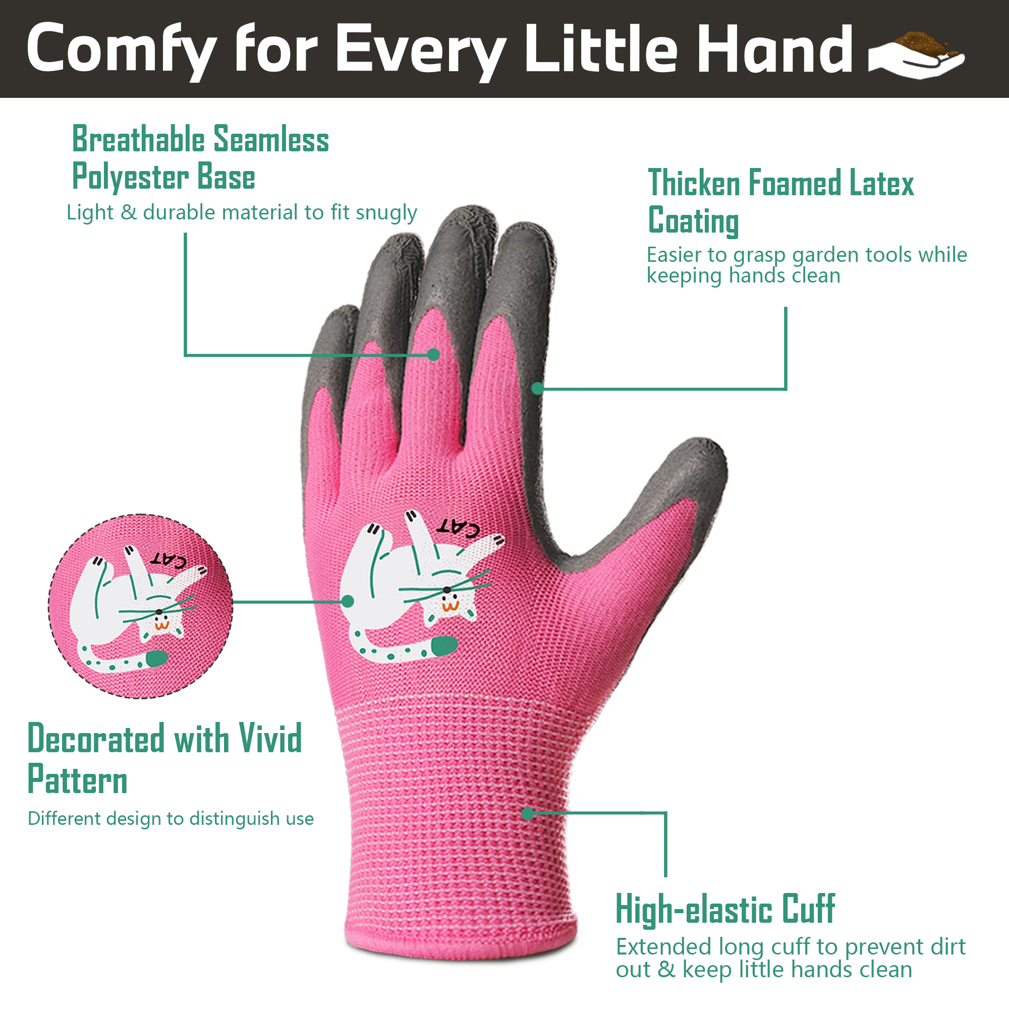 4 Pairs Kids Gardening Gloves  - Gardening Tools Kids Set のレビューと価格