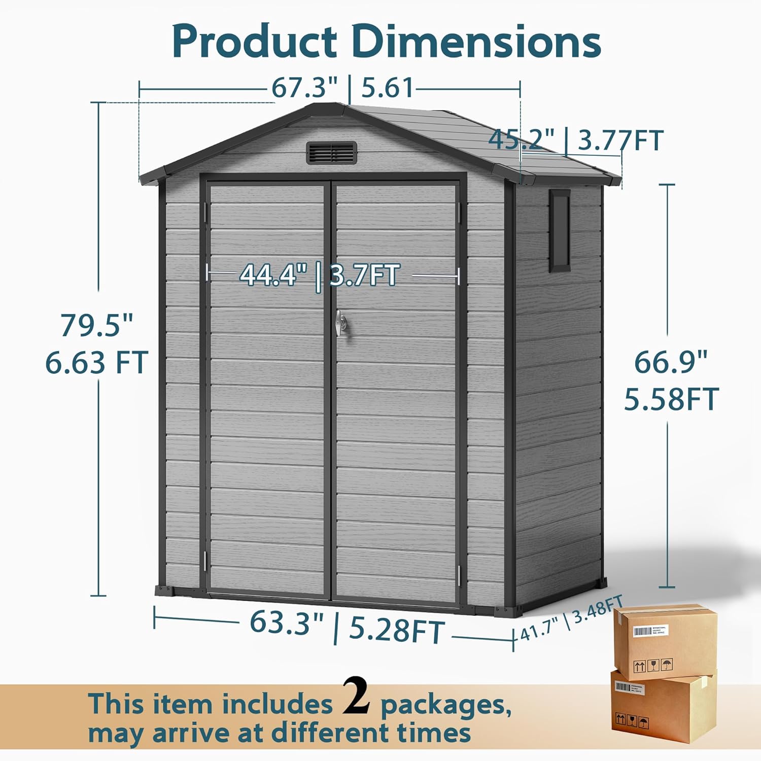 6X4 FT Outdoor Shed, Plastic S - Gardening Tool のレビューと価格