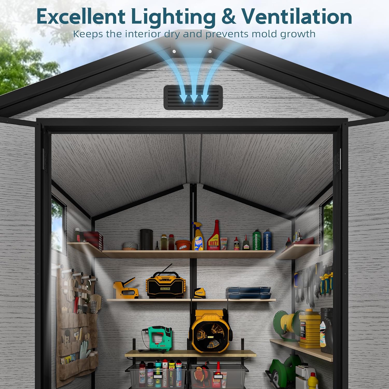 6X4 FT Outdoor Shed, Plastic S - Gardening Tool のレビューと価格