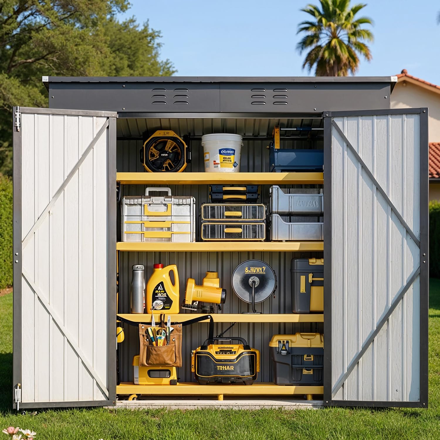 6x4ft Metal Outdoor Storage Sh - Gardening Tool のレビューと価格