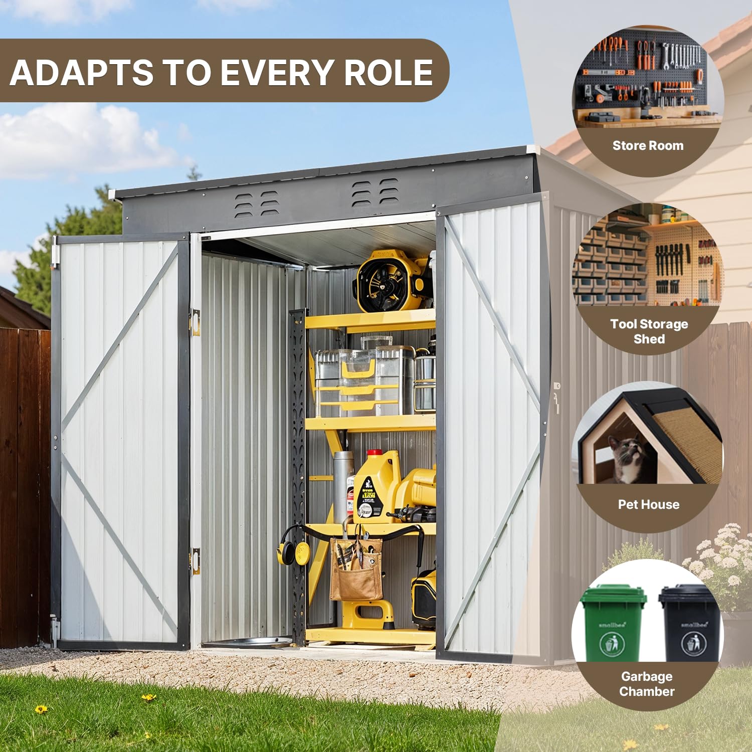 6x4ft Metal Outdoor Storage Sh - Gardening Tool のレビューと価格