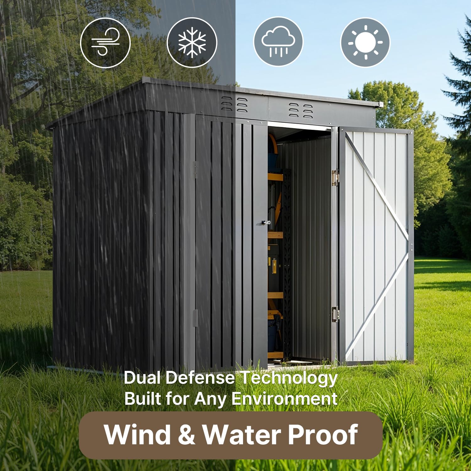 6x4ft Metal Outdoor Storage Sh - Gardening Tool のレビューと価格