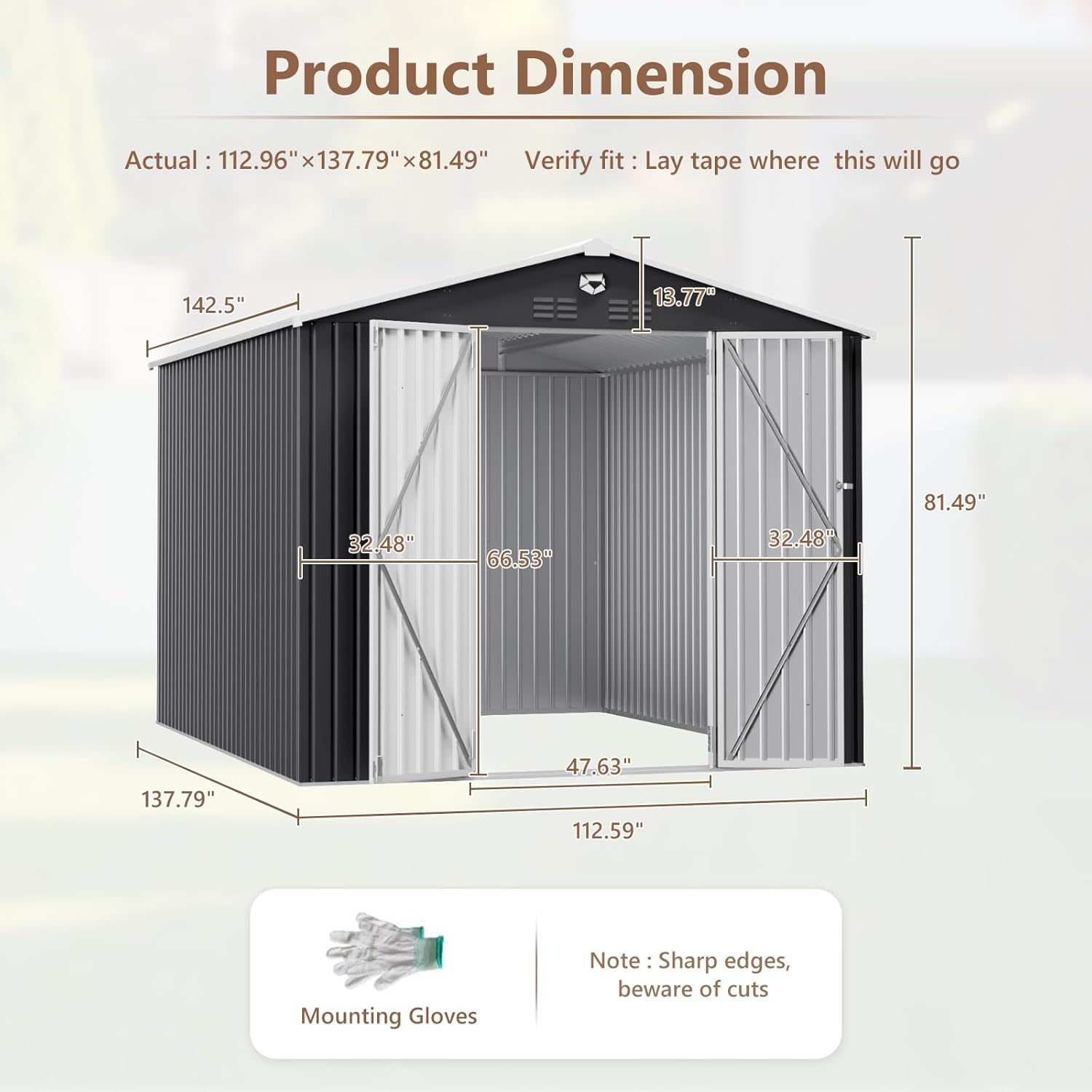 10x12 FT Metal Outdoor Storage - Gardening Tool のレビューと価格