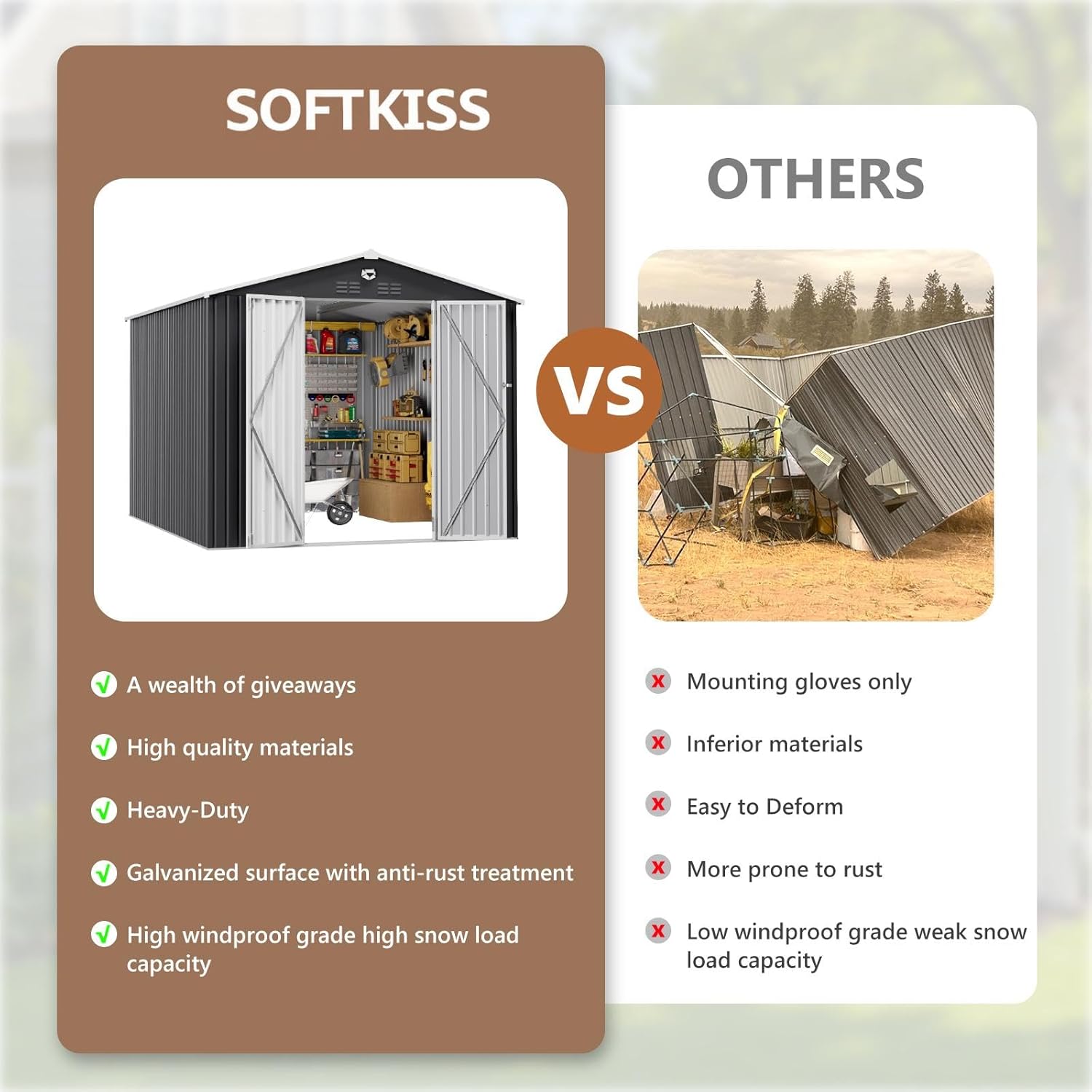 10x12 FT Metal Outdoor Storage - Gardening Tool のレビューと価格