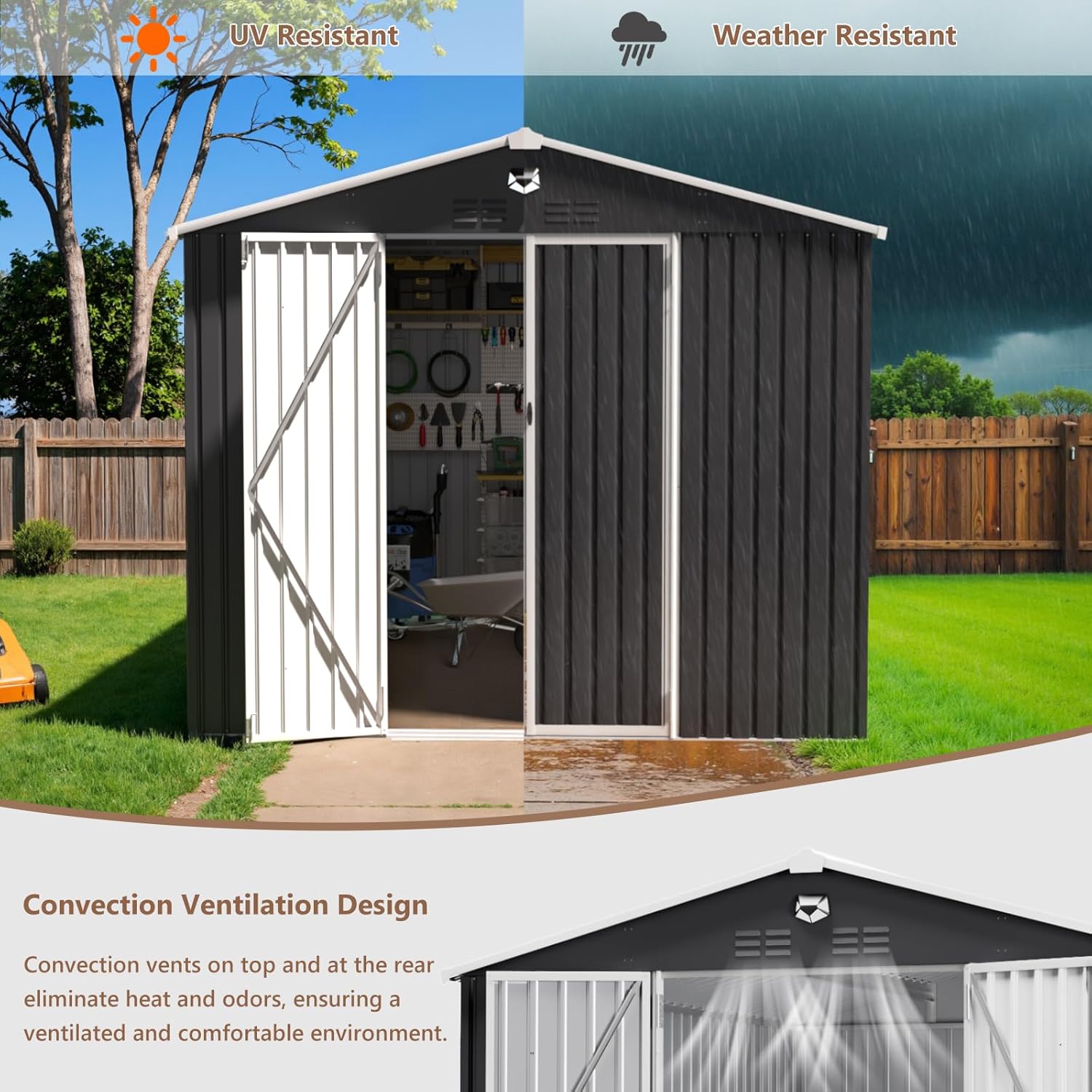 10x12 FT Metal Outdoor Storage - Gardening Tool のレビューと価格