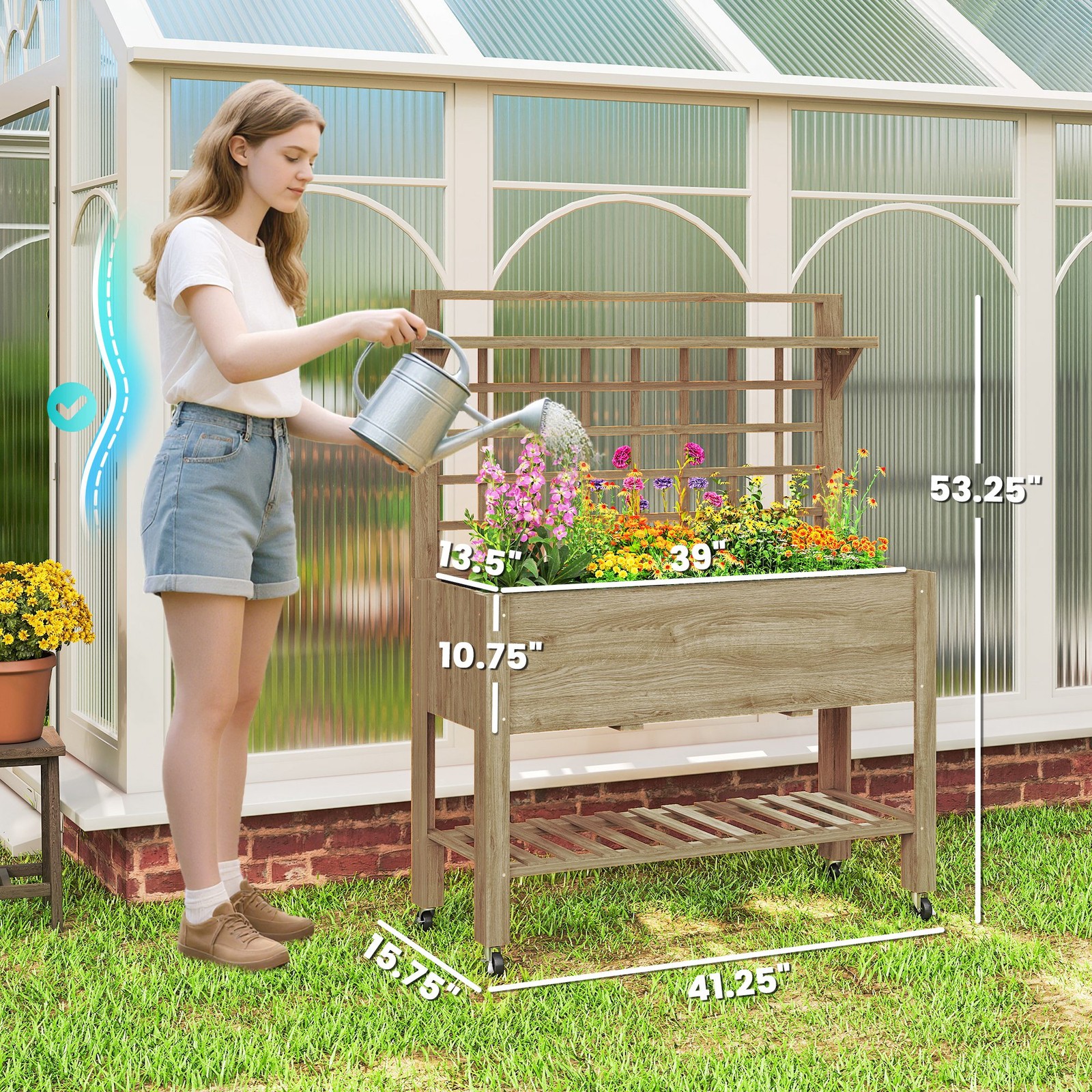 Outdoor Wooden Elevated Growin - Grow Bags のレビューと価格