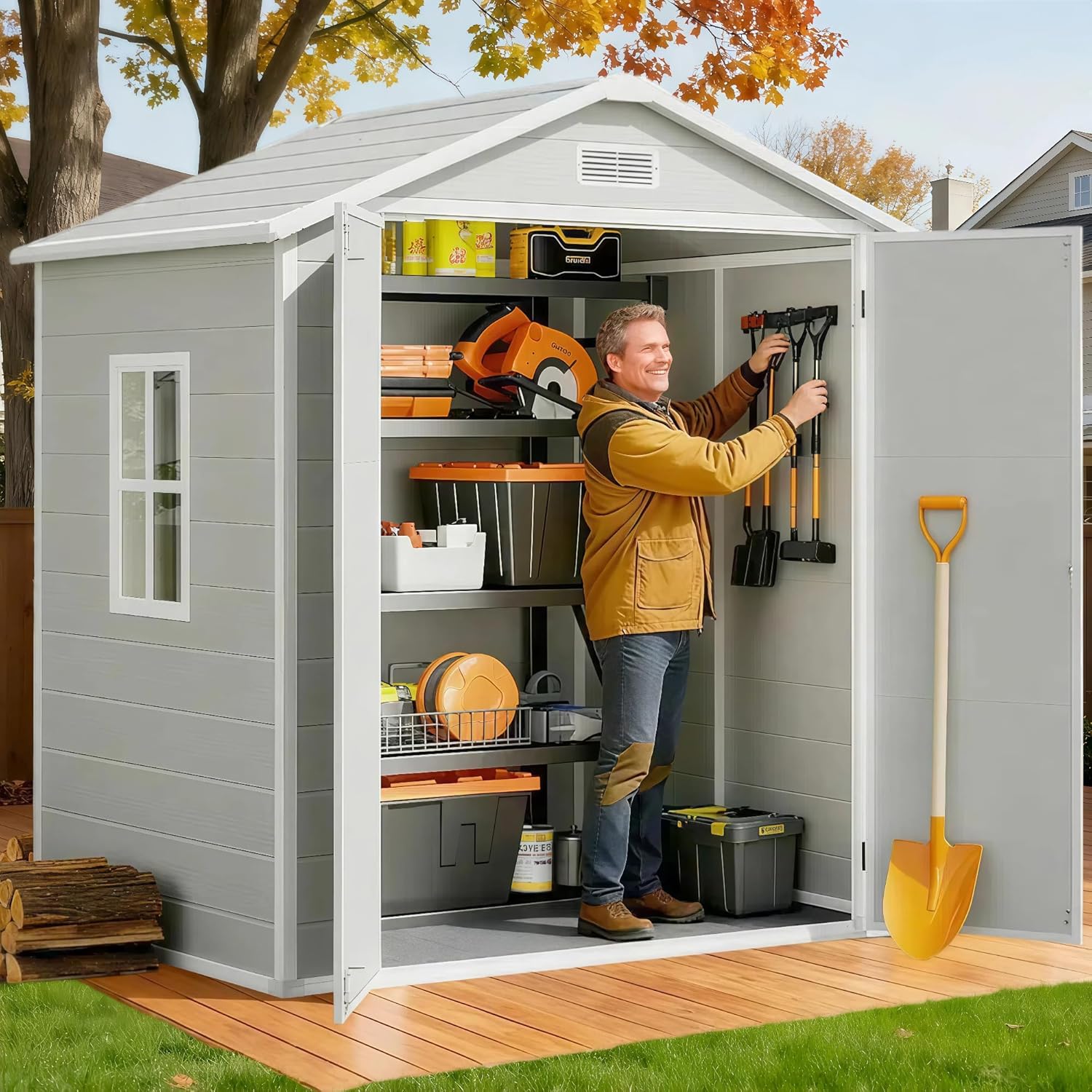 All-Weather Resin Outdoor Stor - Gardening Tool のレビューと価格