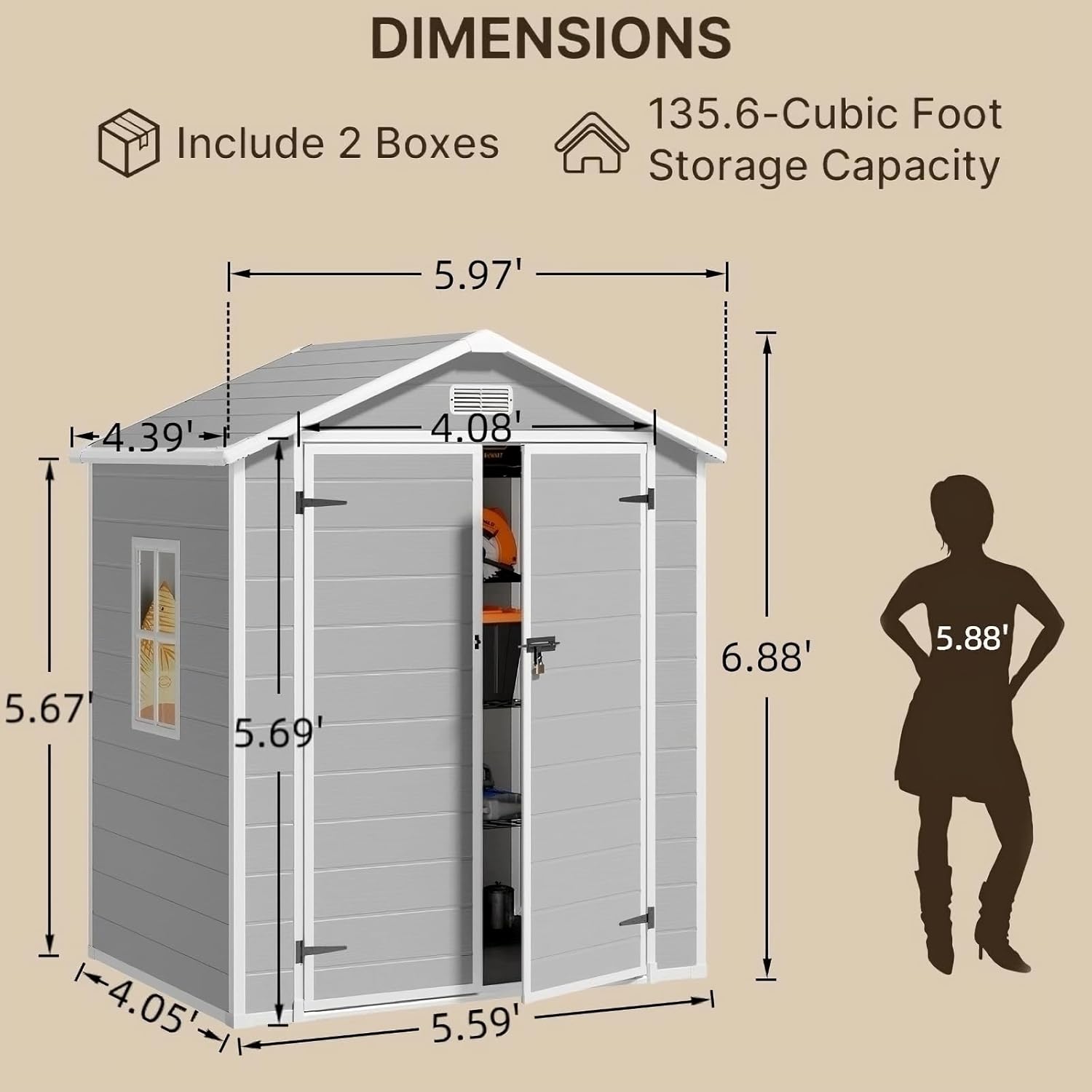 All-Weather Resin Outdoor Stor - Gardening Tool のレビューと価格