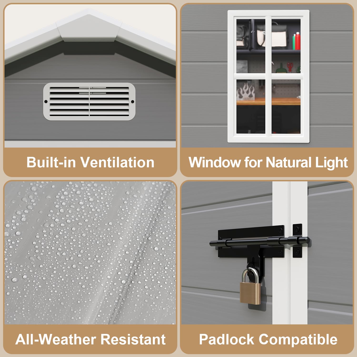 All-Weather Resin Outdoor Stor - Gardening Tool のレビューと価格
