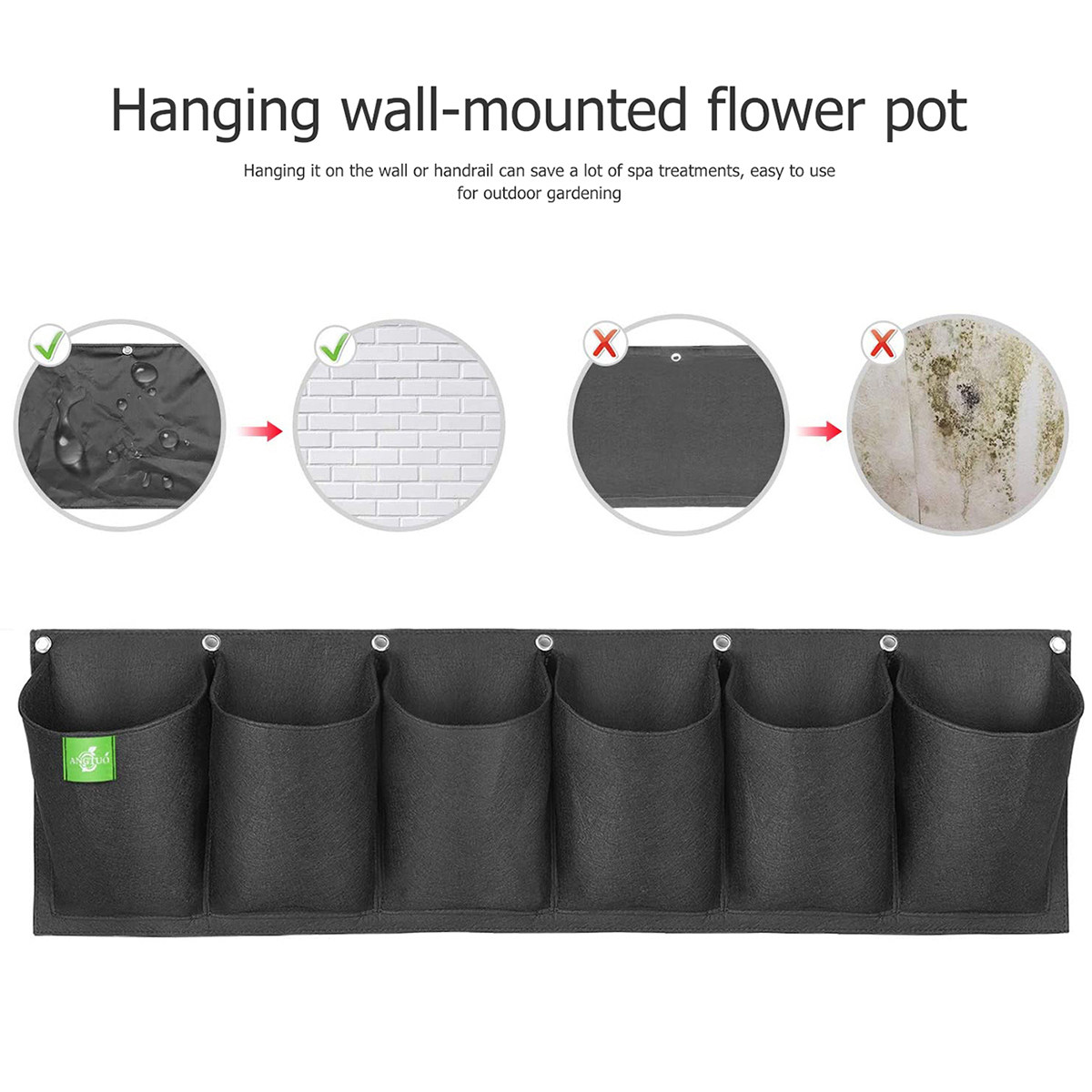 6 Pockets Wall Hanging Plant B - Grow Bags のレビューと価格