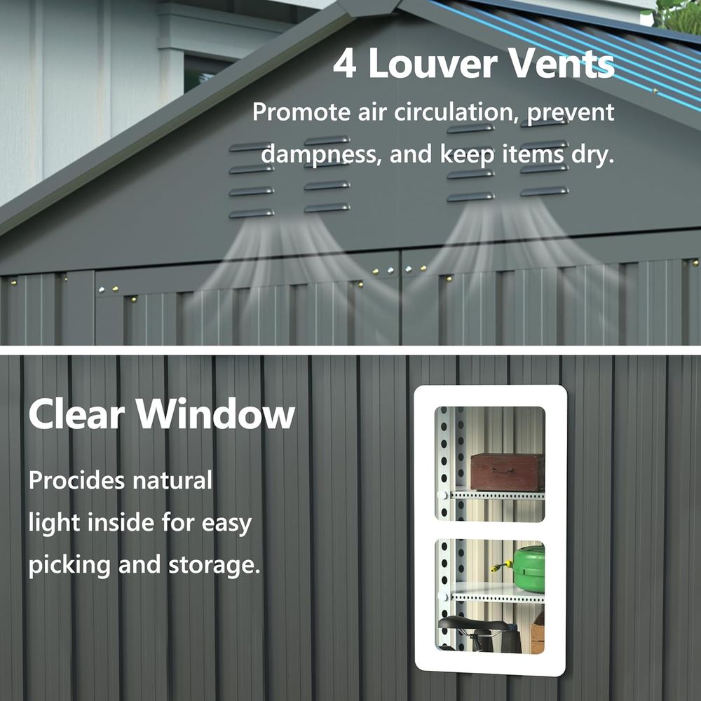 6x6 Metal Outdoor Storage Shed - Gardening Tool のレビューと価格
