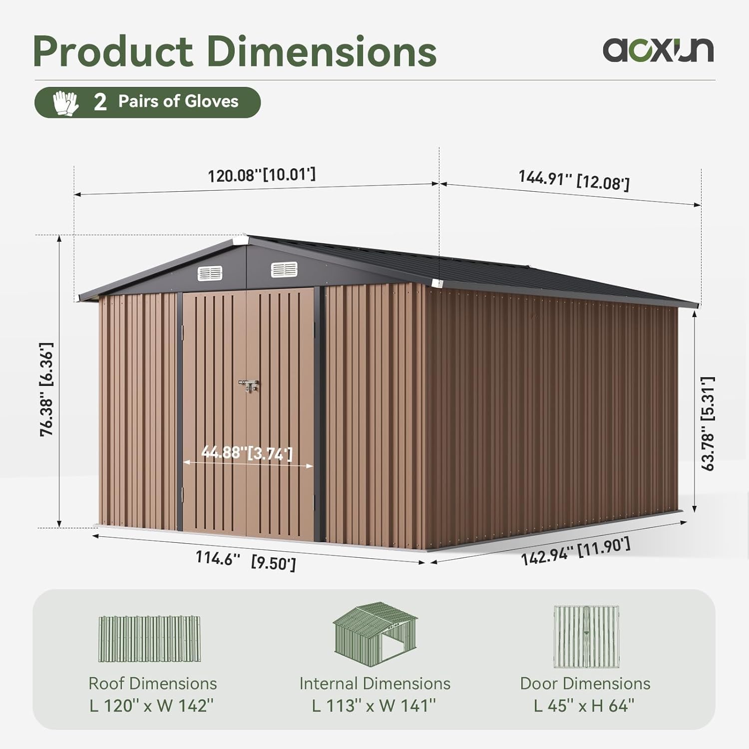 10 x 12FT Outdoor Storage Shed - Gardening Tool のレビューと価格