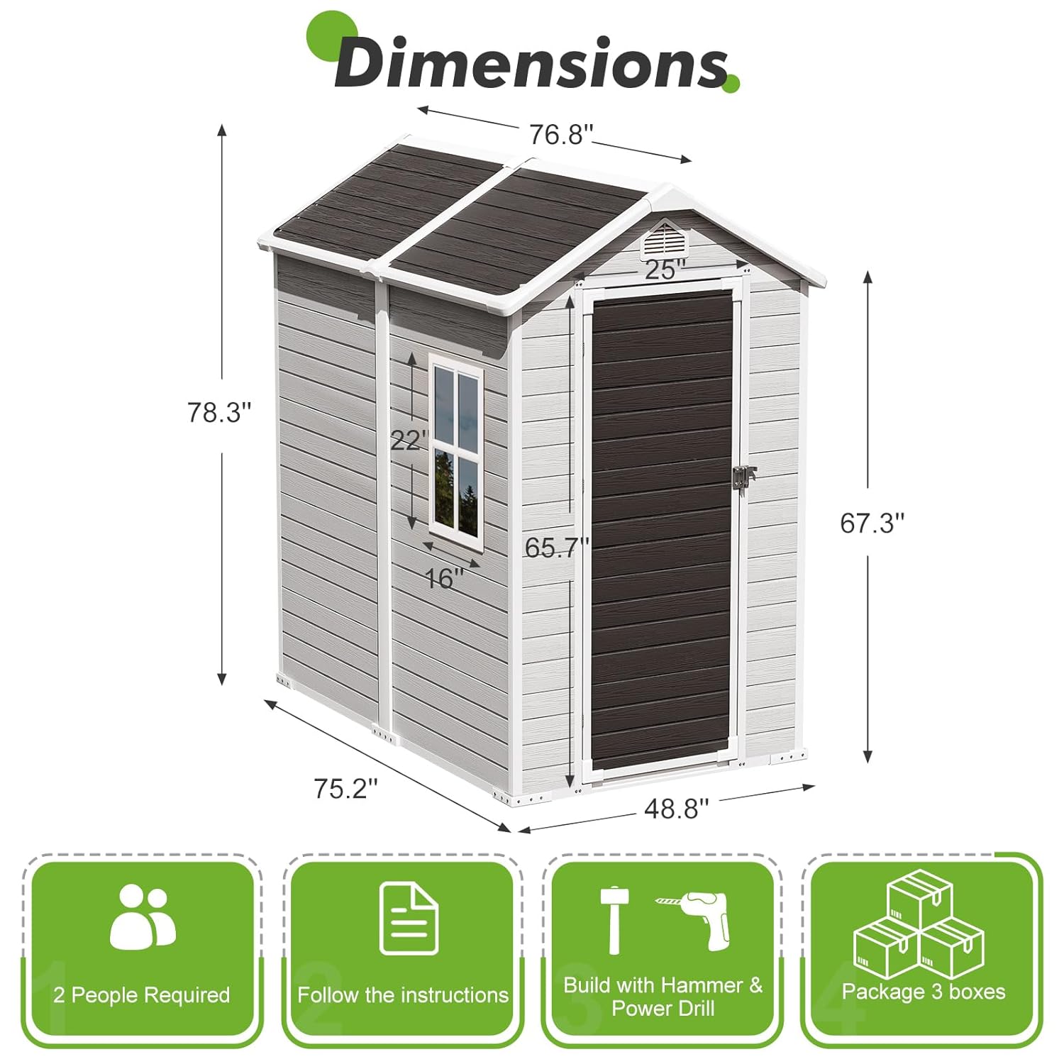 4x6 FT Plastic Storage Shed Wa - Gardening Tool のレビューと価格