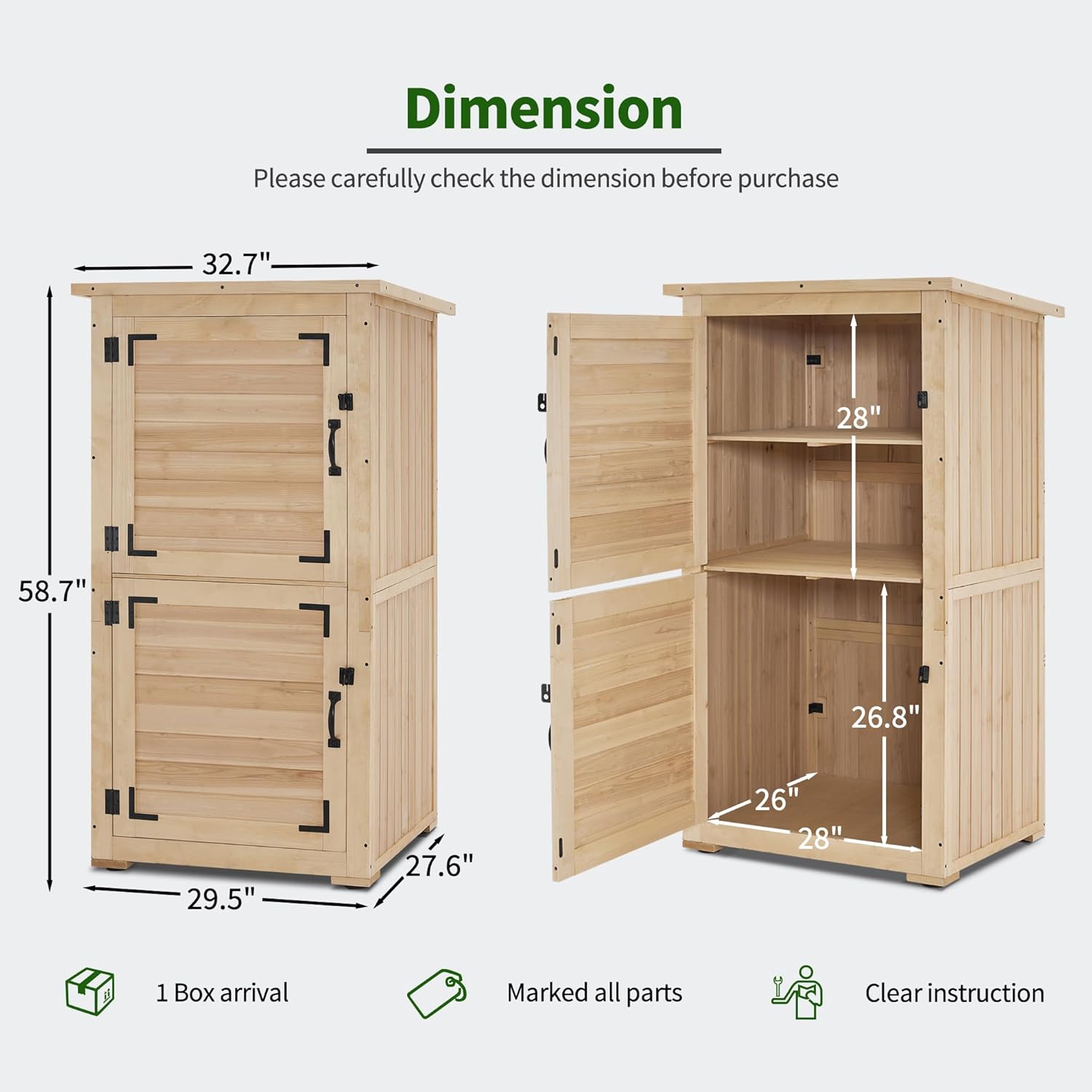 30in Deep Wood Outdoor Storage - Gardening Tool のレビューと価格