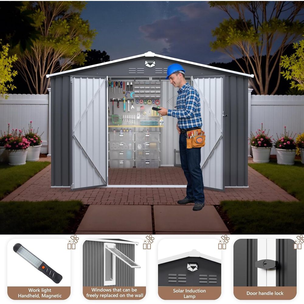 10x8 Outdoor Metal Storage She - Gardening Tool のレビューと価格