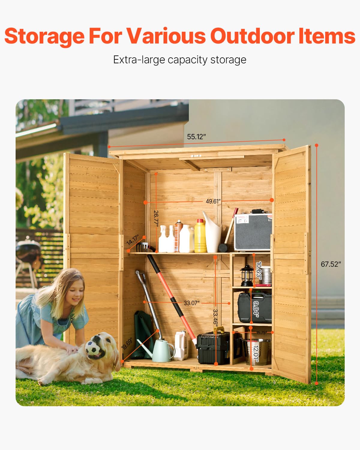 Large Wooden Outdoor Storage S - Gardening Tool のレビューと価格