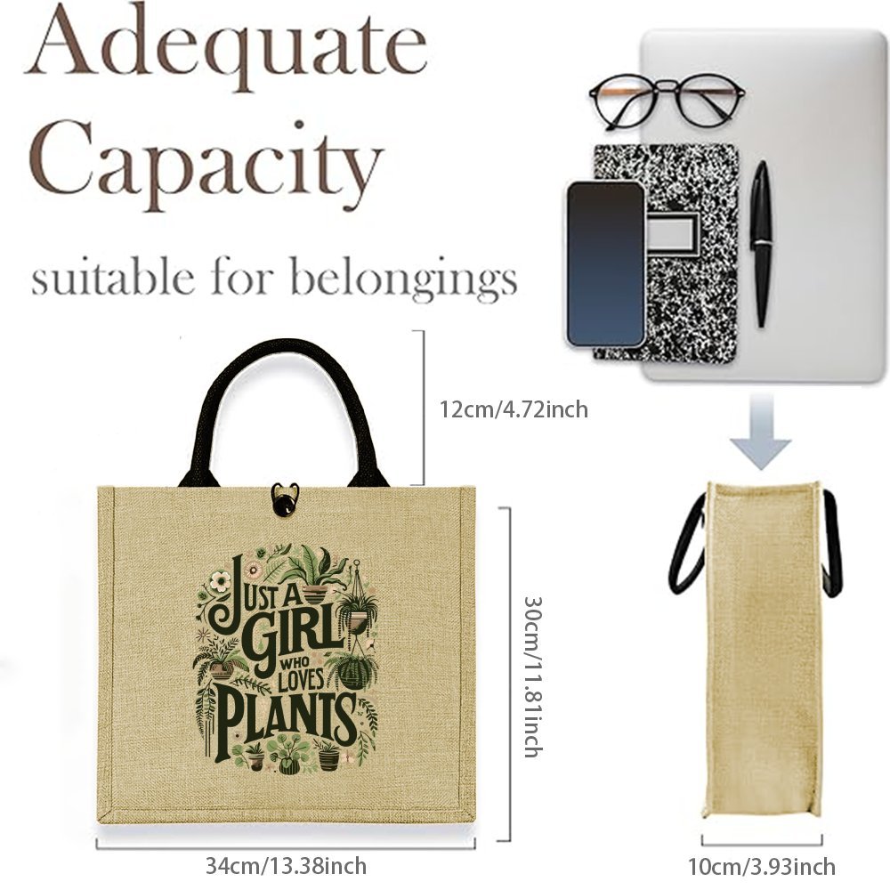 Jute Tote Bag for Plant Lovers - Outdoor Planting Bag のレビューと価格