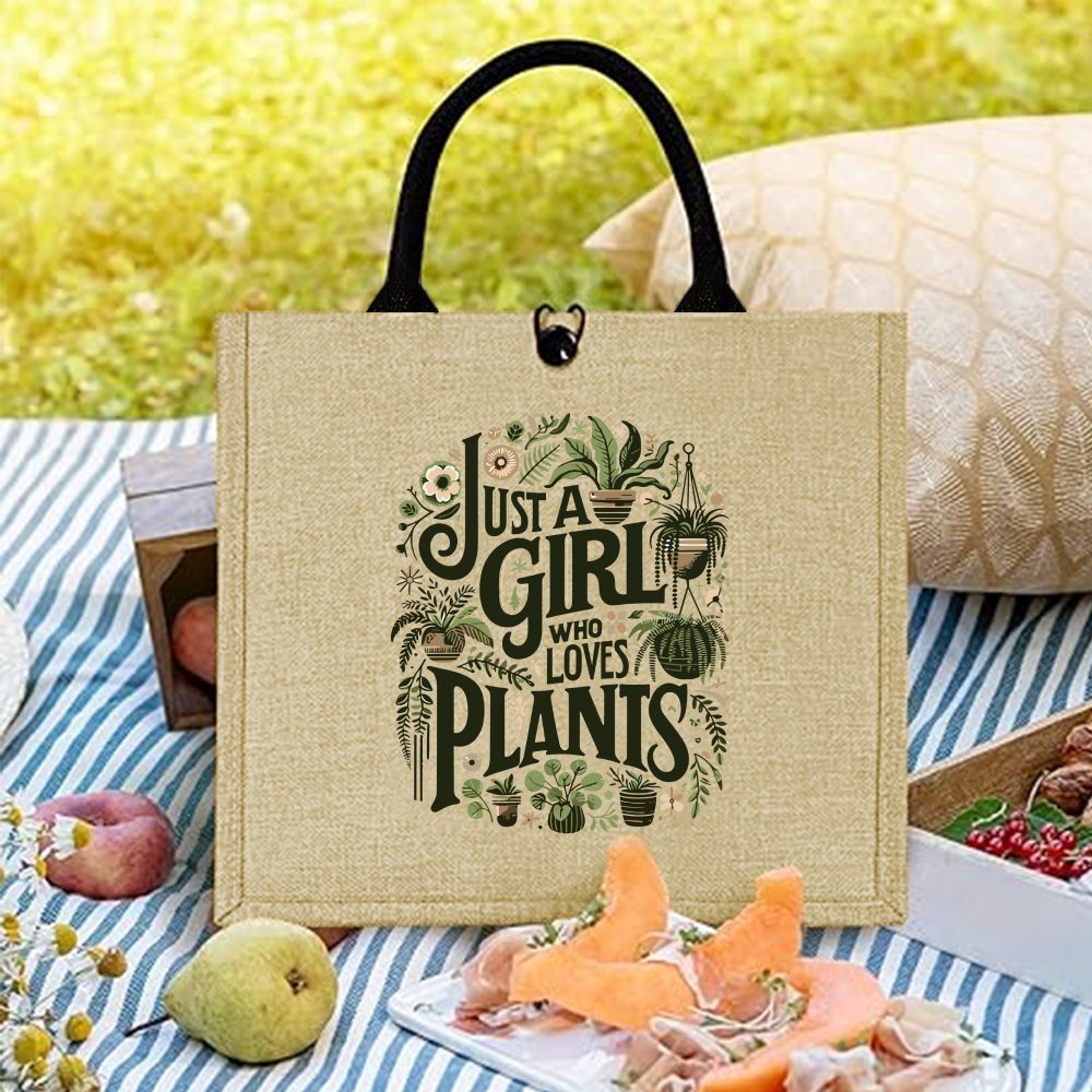 Jute Tote Bag for Plant Lovers - Outdoor Planting Bag のレビューと価格