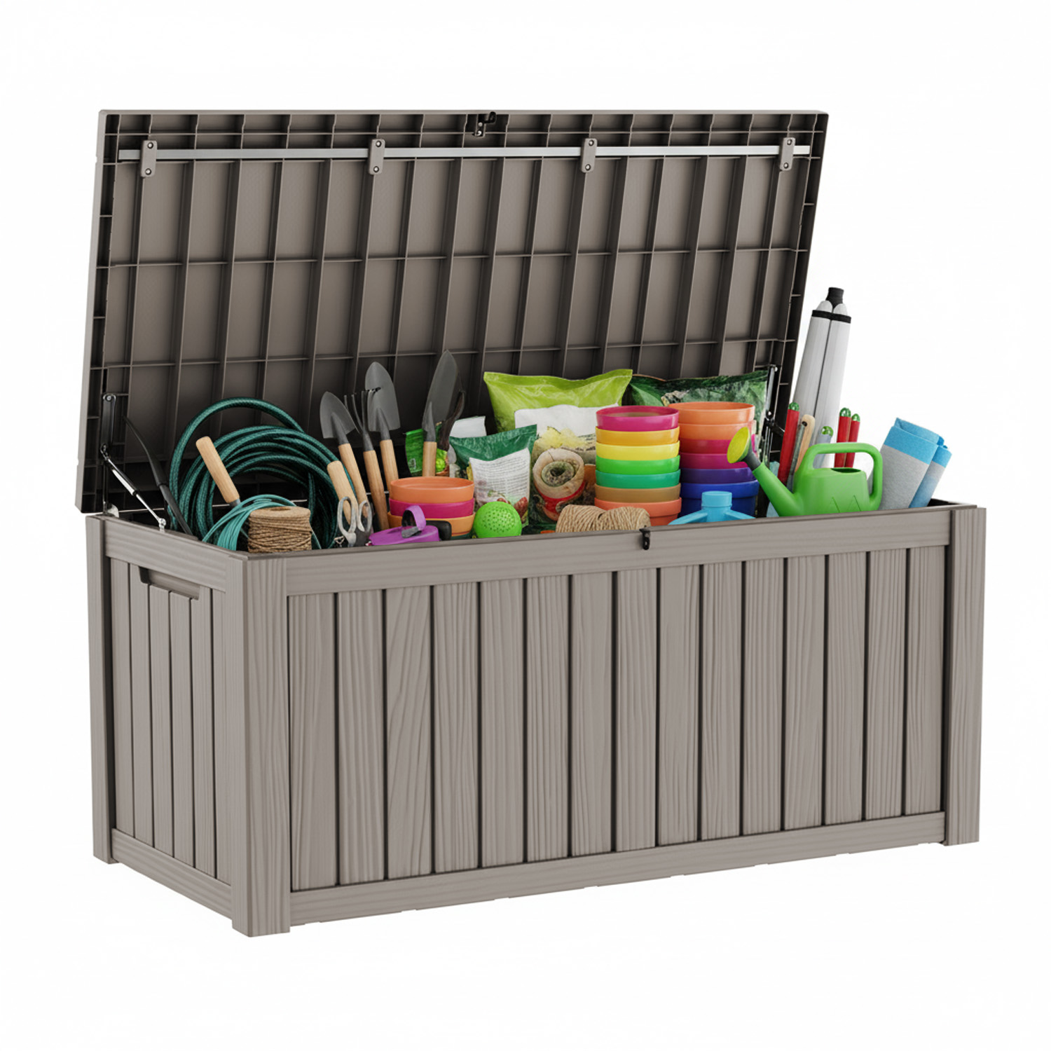 120 Gallon Outdoor Deck Box, L - Gardening Tools Organizer のレビューと価格