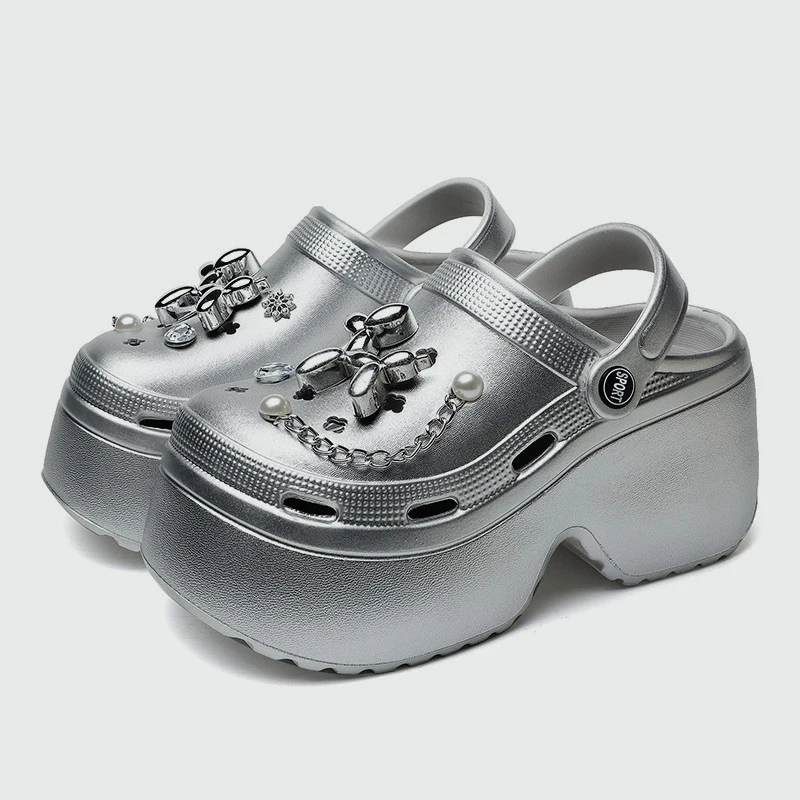 New Women's Silver Platform Cl - Gardening Tools For Women のレビューと価格