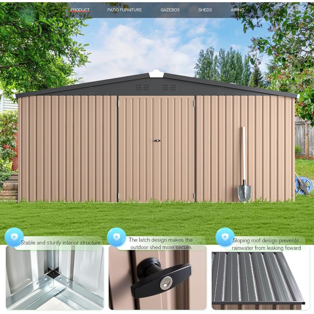 14' x 12' Outdoor Metal Storag - Gardening Tool のレビューと価格