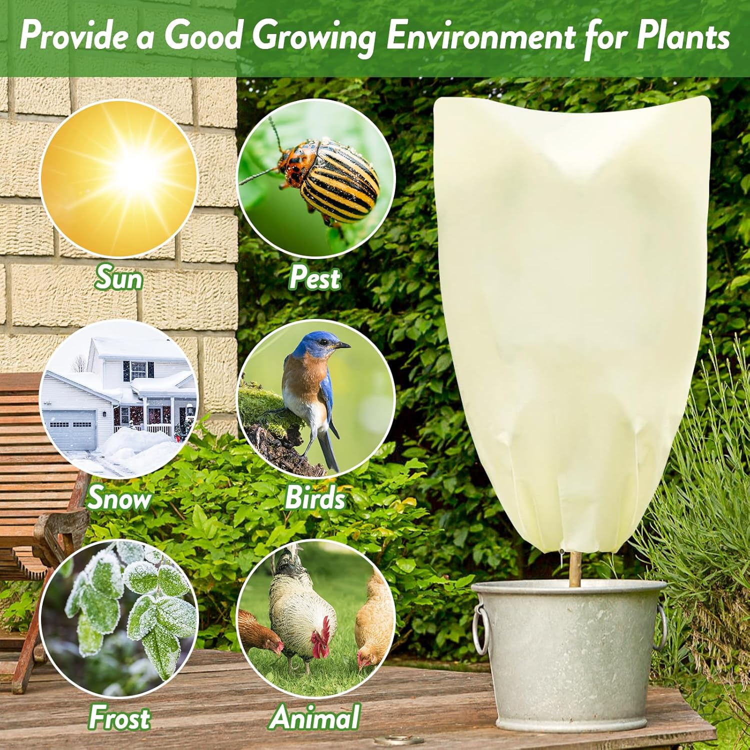 Plant Freeze Protection Bag wi - Outdoor Planting Bag のレビューと価格