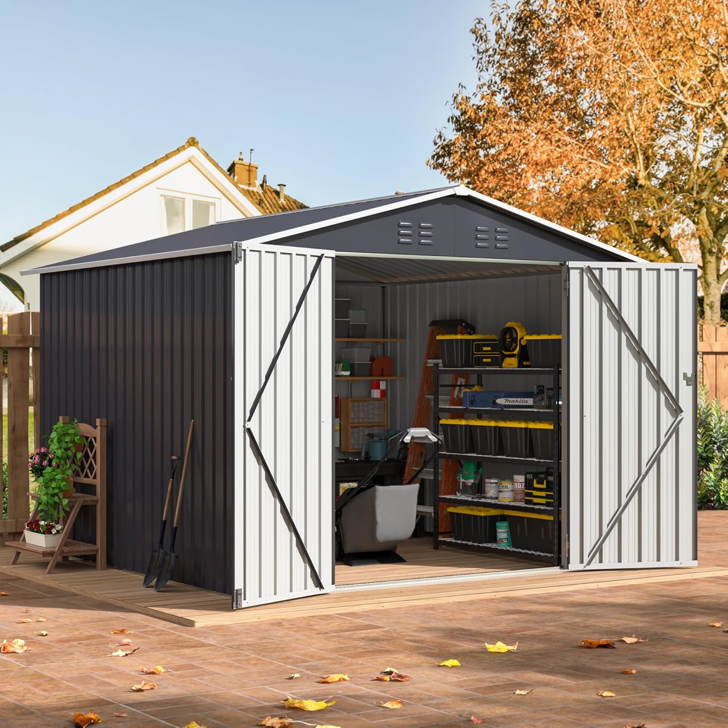 8x8 FT Outdoor Storage Shed, U - Gardening Tool のレビューと価格