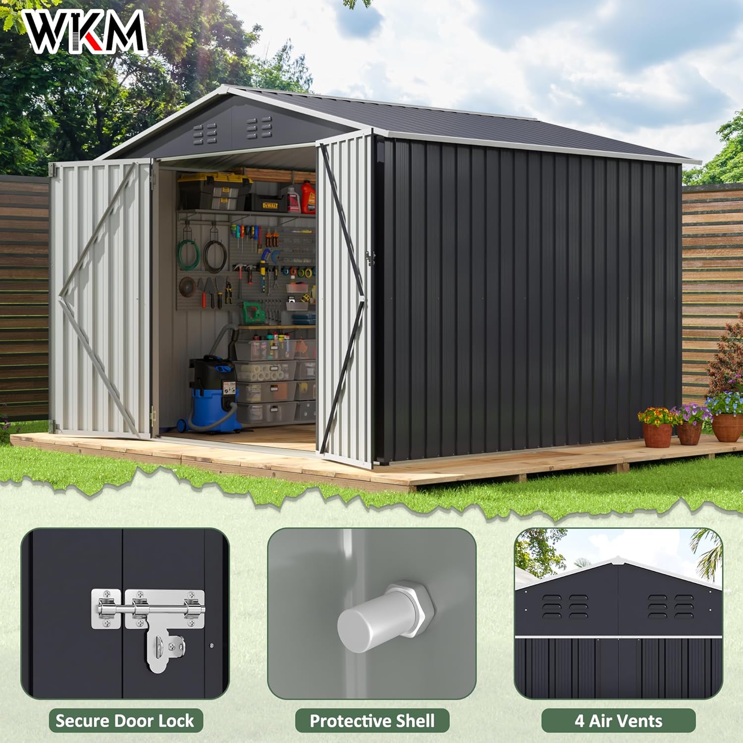 8x8 FT Outdoor Storage Shed, U - Gardening Tool のレビューと価格