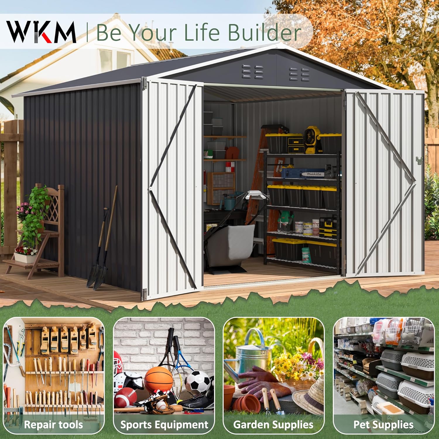 8x8 FT Outdoor Storage Shed, U - Gardening Tool のレビューと価格